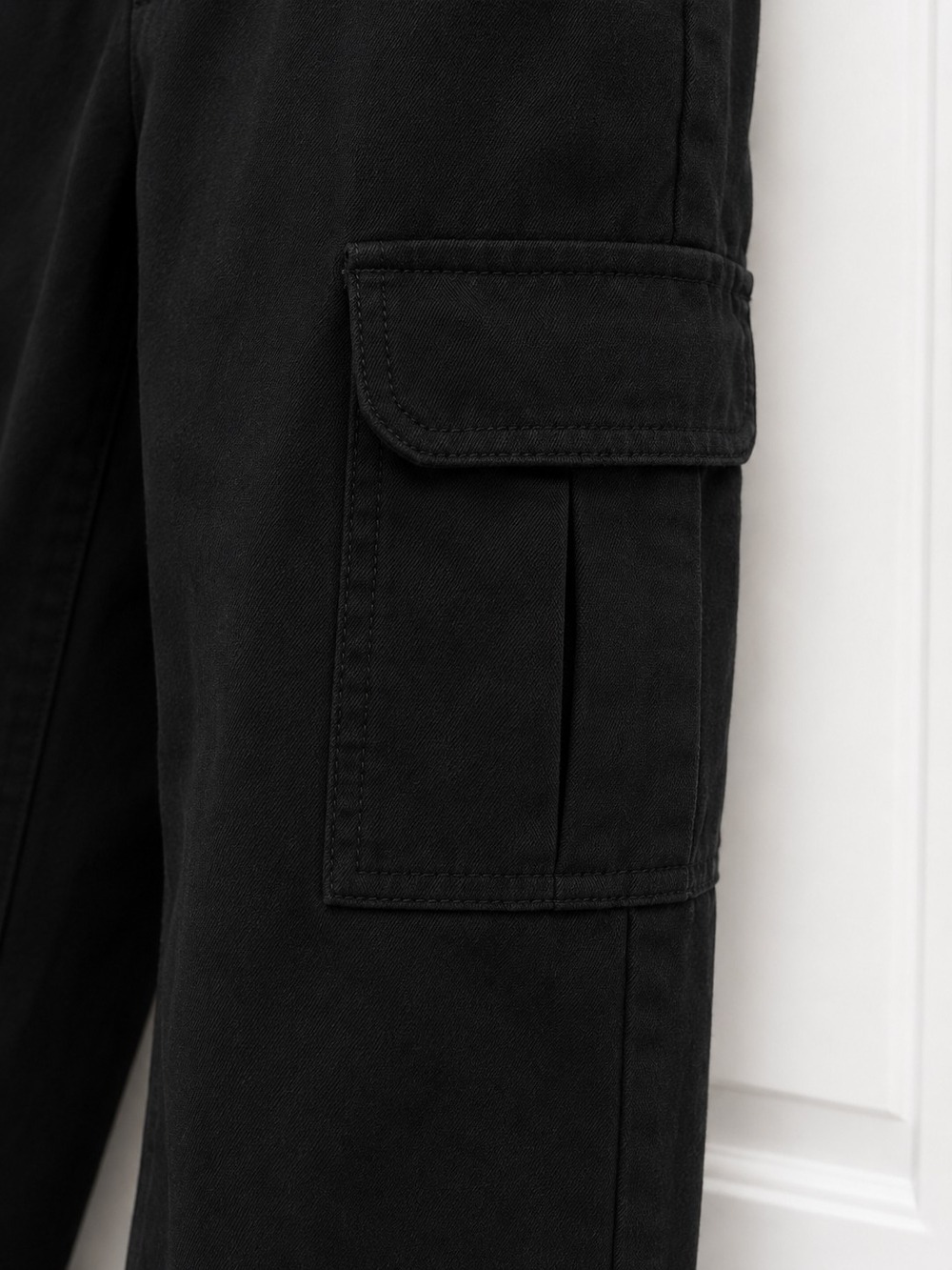 Boys Black Cargo Pants - Picture 5 of 5
